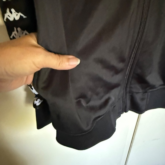 Kappa 222 Banda Wanniston Slim Fit Street Track Jacket Black White Size Large - Picture 3 of 14